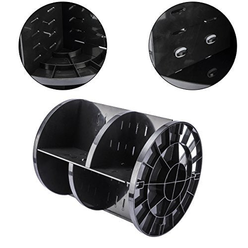 sanipoe 360 Rotating Makeup Organizer, DIY Adjustable Makeup Carousel Spinning Holder Storage Rack, Large Capacity Make up Caddy Shelf Cosmetics Organizer Box, Best for Countertop, Black