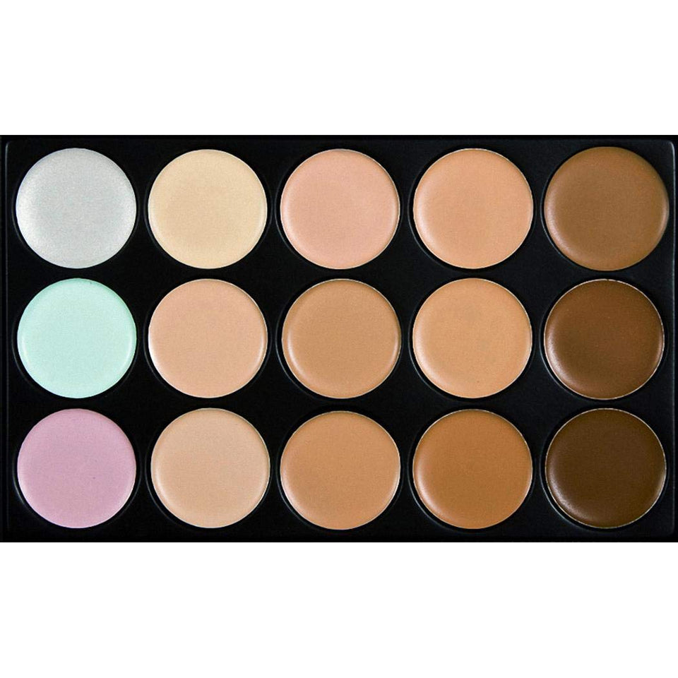 MYEDO 15 Color Contour Cream Concealer Palette With Brush Foundation Makeup Concealers & Neutralizers
