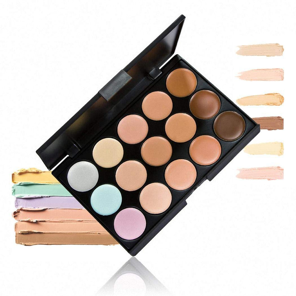 MYEDO 15 Color Contour Cream Concealer Palette With Brush Foundation Makeup Concealers & Neutralizers