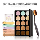 MYEDO 15 Color Contour Cream Concealer Palette With Brush Foundation Makeup Concealers & Neutralizers