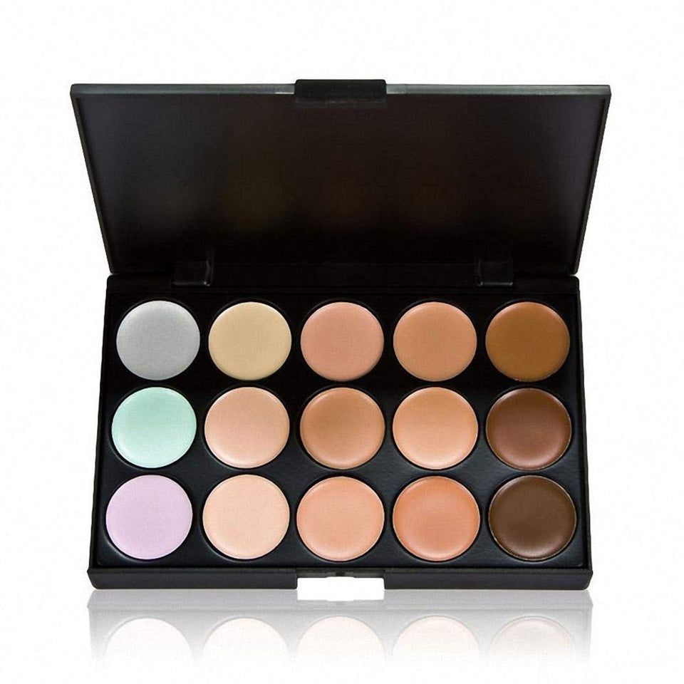 MYEDO 15 Color Contour Cream Concealer Palette With Brush Foundation Makeup Concealers & Neutralizers