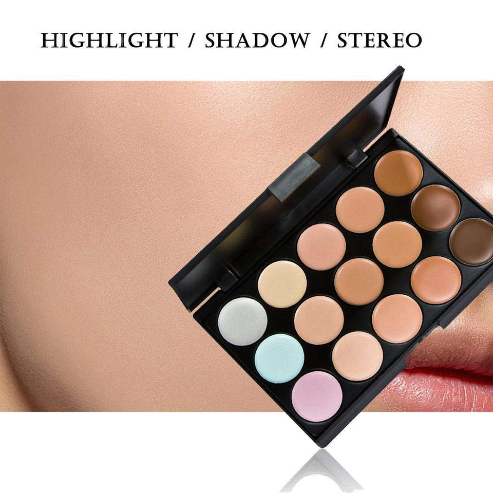MYEDO 15 Color Contour Cream Concealer Palette With Brush Foundation Makeup Concealers & Neutralizers