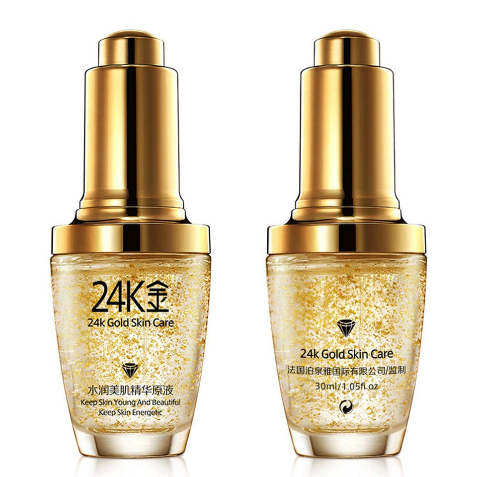 4k Gold Foil Essence Serum Face Skin Essence Serum Hyaluronic Makeup Primer Moisturizing Anti-Aging Anti-Redness Acne Treament Essencial Cream 30ml