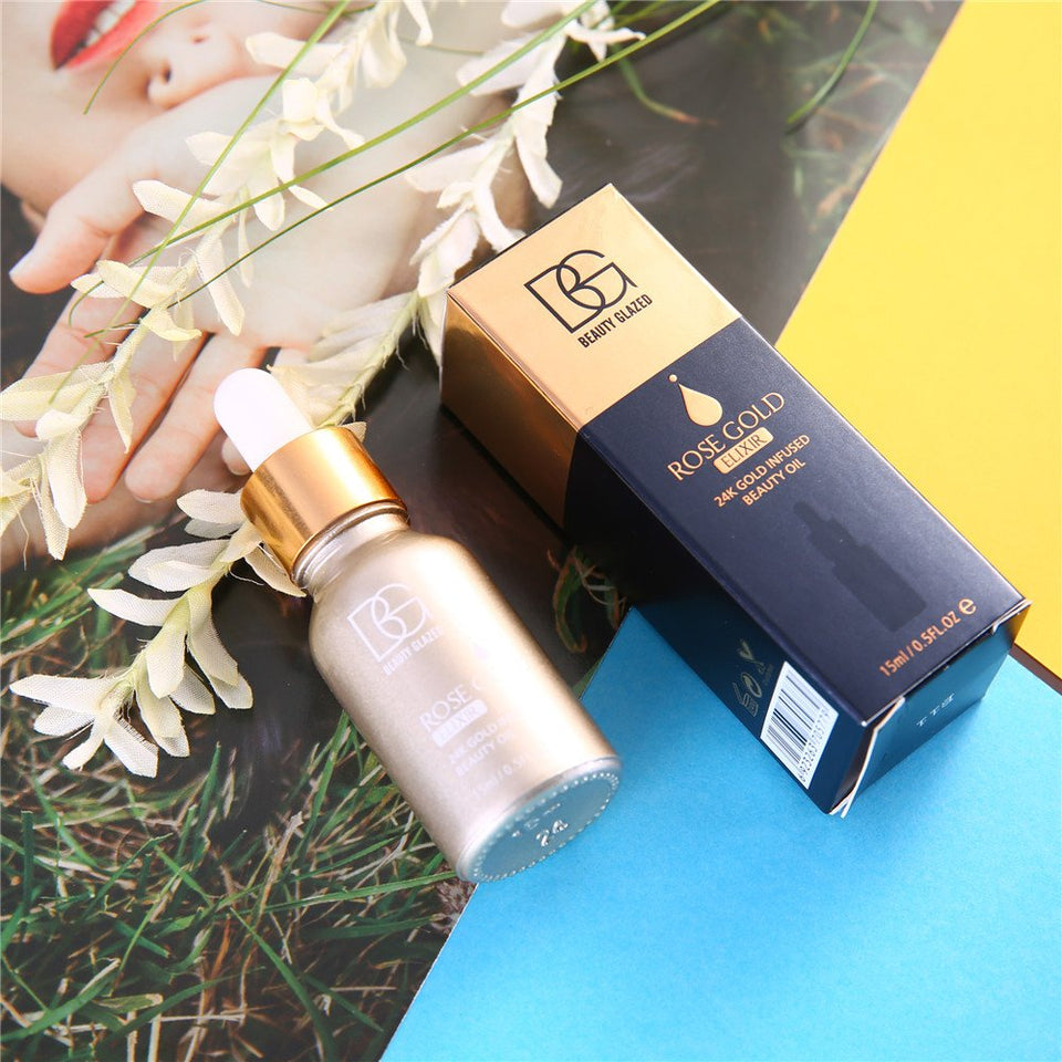 Ofanyia 24k Facial Elixir Skin Makeup Oil Beauty Oil Essential Oil Before Foundation Primer Moisturizing Face Oil 15ML