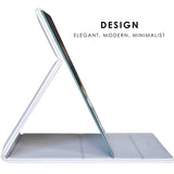 Premium Portable Makeup Mirror by MODESSE (Grey) | Perfect for Travel, Office Desk, Vanity Table | Large Size, Folding Design with Stand, Vegan Leather | Beauty Gifts for Bridesmaids