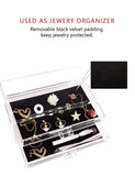 DreamGenius Makeup Organizer 4 Pieces Acrylic Jewelry and Cosmetic Storage Display Boxes with 9 Drawers