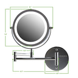 Ovente Wall Mount LED Lighted Makeup Mirror MFW70 Series (1X10X, Polished Chrome)