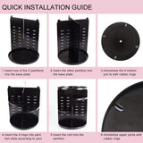 sanipoe 360 Rotating Makeup Organizer, DIY Adjustable Makeup Carousel Spinning Holder Storage Rack, Large Capacity Make up Caddy Shelf Cosmetics Organizer Box, Best for Countertop, Black