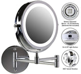 Ovente Wall Mount LED Lighted Makeup Mirror MFW70 Series (1X10X, Polished Chrome)