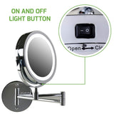 Ovente Wall Mount LED Lighted Makeup Mirror MFW70 Series (1X10X, Polished Chrome)