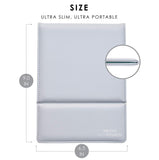 Premium Portable Makeup Mirror by MODESSE (Grey) | Perfect for Travel, Office Desk, Vanity Table | Large Size, Folding Design with Stand, Vegan Leather | Beauty Gifts for Bridesmaids